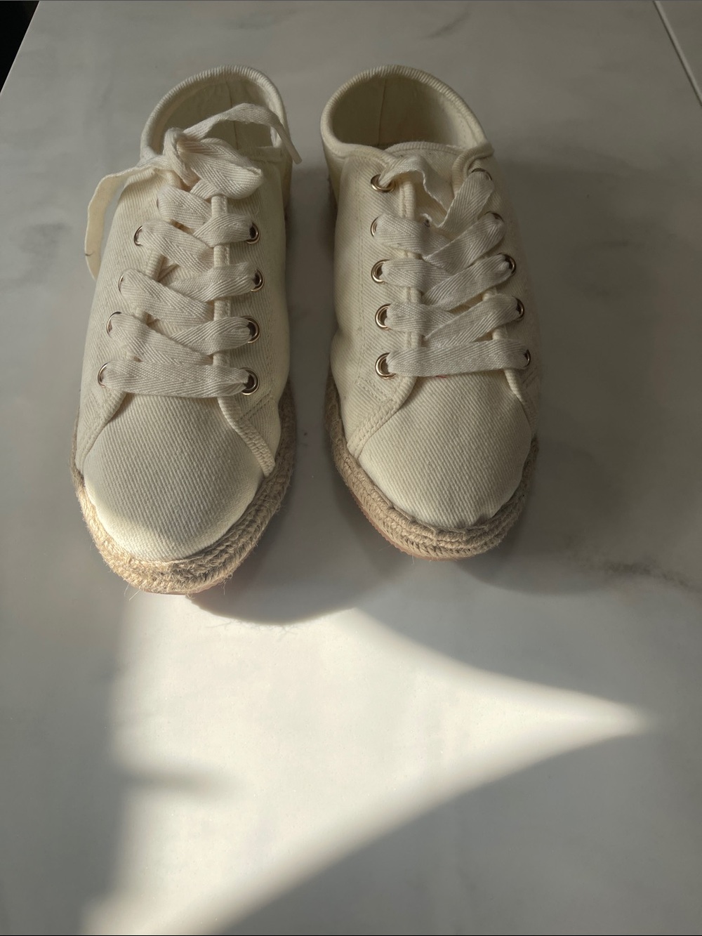 Canvas Espadrille Sneaker - Cream Women's Shoes